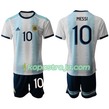 Billiga Fotbollströjor Argentina MESSI 10 Barn Hemma tröja Copa América 2019 Kortärmad